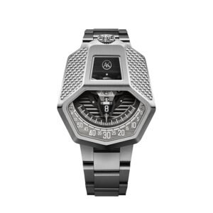 Atowak Men Cobra Steel Silver Automatic Watch 316L Stainless Steel & Carbon Fiber Patches Dial: 3D Copper & Aviation Aluminum & Geneva Pattern & Swiss LumiNova Printed Lens Watch for Men and Boys