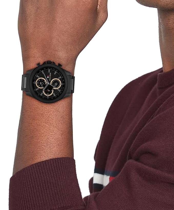 Tommy Hilfiger Quartz Multifunction Black dial Stainless Steel Strap Watch for Men-TH1792081 - Image 3