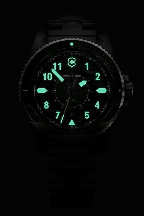 Victorinox Stainless Steel Journey 1884, Automatic Swiss Made Men's Analog Watch, Green Dial, 43 Mm, Water Resistant Up To 200 M, Sellita Sw 200-1 Movement, Wrist Watch For Men | 242015,Silver Band - Image 4