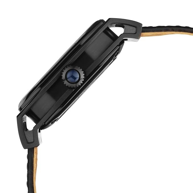 Titan Mens Analog Black Dial Black Band Leather Watch - Image 3