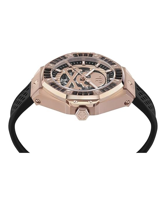 Philipp Plein Plein $keleton Royal Collection Luxury Mens Watch Timepieces with a Black Strap Featuring a Rose Gold Case and a Rosegold Dial, Rosegold-PWPFA0324, OS, Philipp Plein | Plein $keleton - Image 5