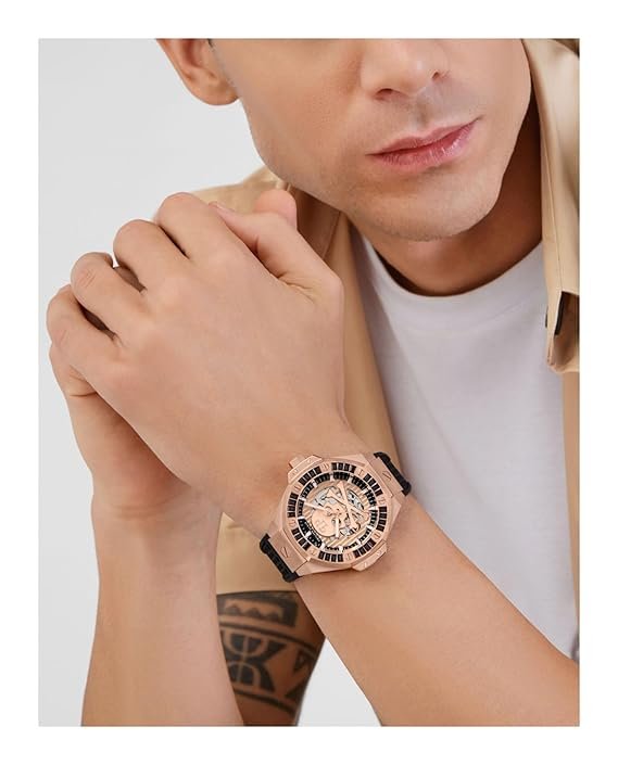Philipp Plein Plein $keleton Royal Collection Luxury Mens Watch Timepieces with a Black Strap Featuring a Rose Gold Case and a Rosegold Dial, Rosegold-PWPFA0324, OS, Philipp Plein | Plein $keleton - Image 2