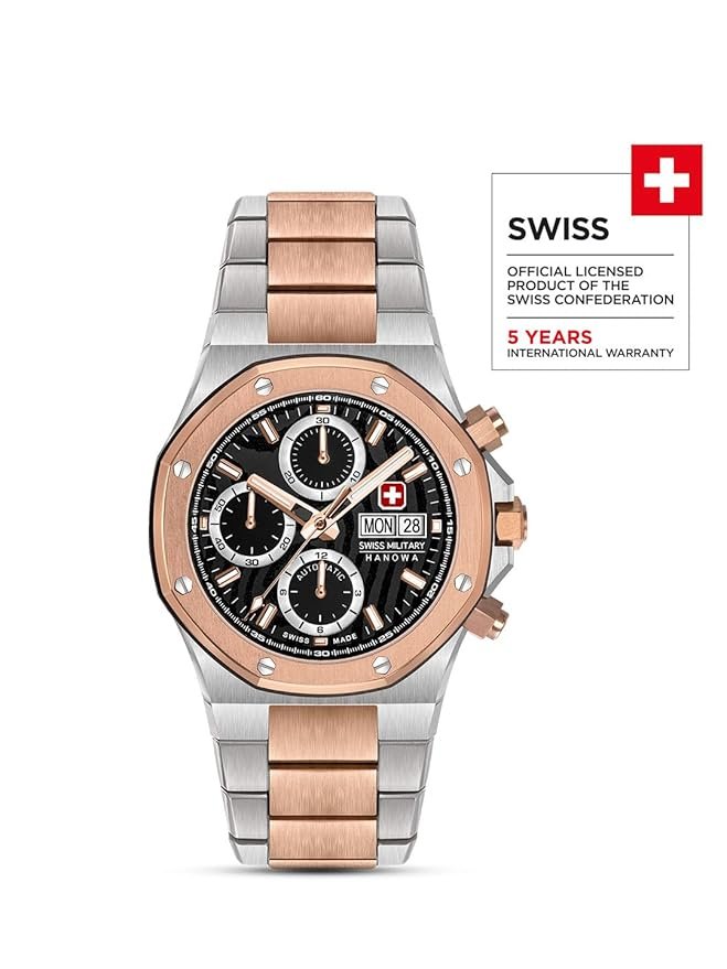 Swiss Military Hanowa Damask Legends Fireball Grey Round Dial Swiss Made Automatic Watch for Men | SMWGL0007060 - Image 3