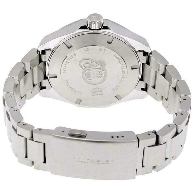 TAG Heuer Men's Aquaracer WAY201B.BA0927 Watch, Blue Dial, Yellow Stainless Steel Bracelet Analog Watch, 43mm, 300M Water Resistant, Swiss Automatic Movement, Silver Strap - Image 4