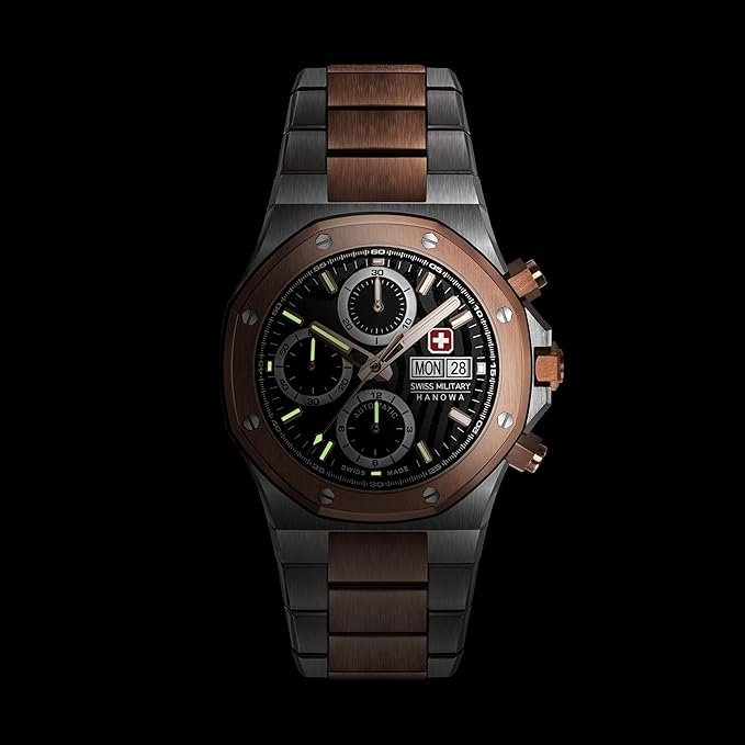 Swiss Military Hanowa Damask Legends Fireball Grey Round Dial Swiss Made Automatic Watch for Men | SMWGL0007060 - Image 4