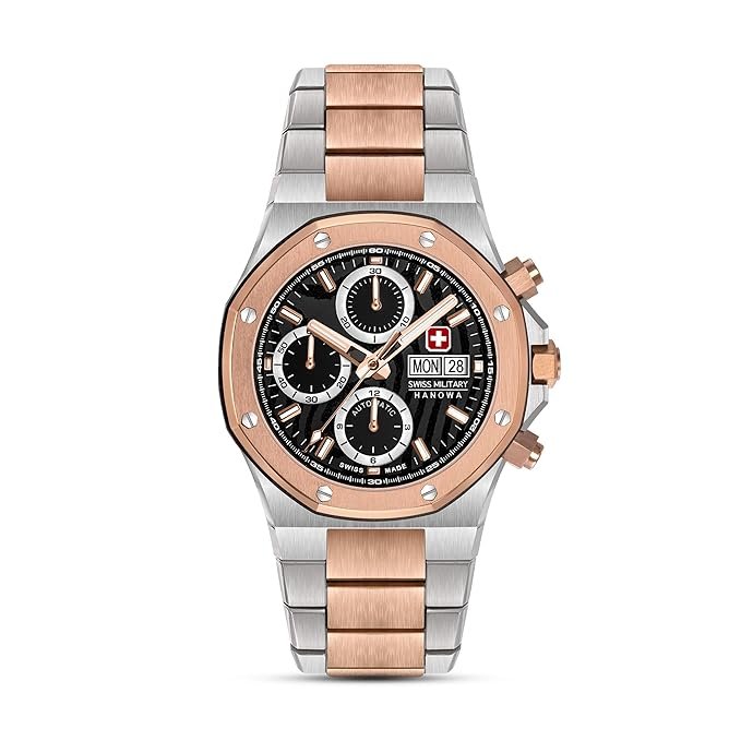 Swiss Military Hanowa Damask Legends Fireball Grey Round Dial Swiss Made Automatic Watch for Men | SMWGL0007060