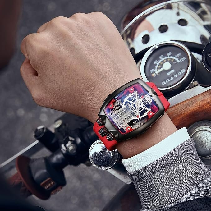 FEICE Watches for Men Automatic Skeleton Watch Waterproof Mineral Glass Japanese Movement Supercar Wristwatch Anti Shock Business Tourbillon FM666 - Image 6